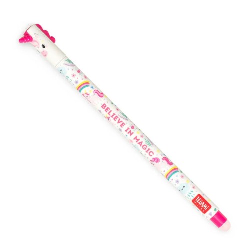 Boligrafo de gel borrable rosa unicornio Legami