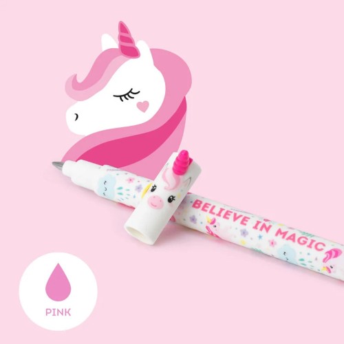 Boligrafo de gel borrable rosa unicornio Legami