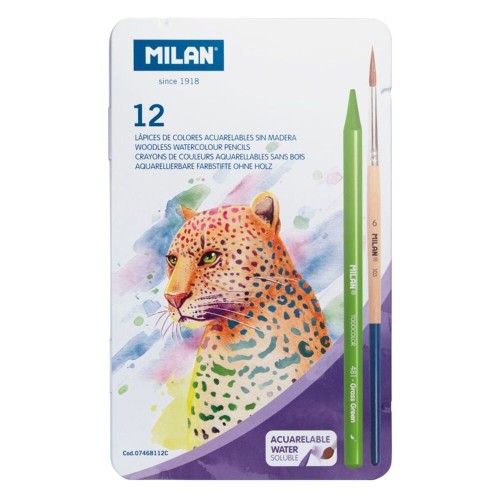 LAPICERO TODO COLOR ESTUCHE METAL 12 LAPICES + PINCEL