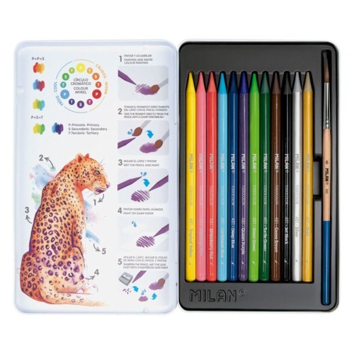 LAPICERO TODO COLOR ESTUCHE METAL 12 LAPICES + PINCEL