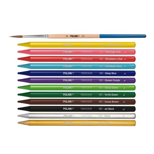 LAPICERO TODO COLOR ESTUCHE METAL 12 LAPICES + PINCEL