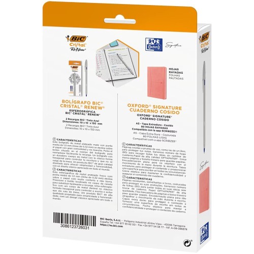 CUADERNO COSIDO TAPA EXTRADURA A5 80 HOJAS + BOLIGRAFO AZUL