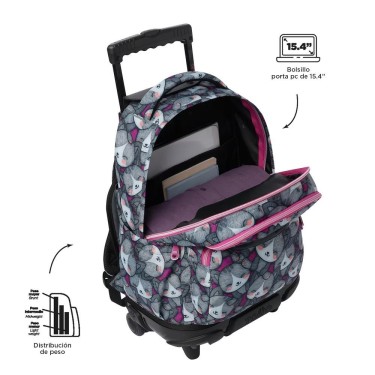 7704758345484 (2) Mochila Ruedas Renglones Gatos – 2