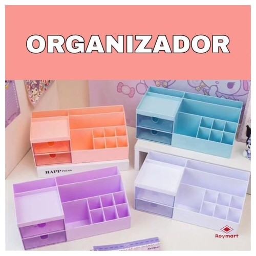 Organizador sobre mesa horizontal de 2 cajones 19X14X24 ROYM