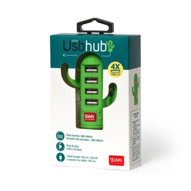 8054320566823 (1) USB de 4 puertos cactus - Legami 1