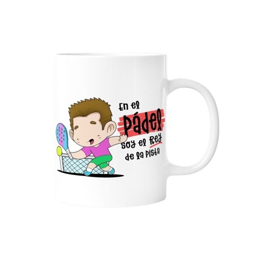 Taza En el pádel soy el rey de la pista Malasaña 84354581462