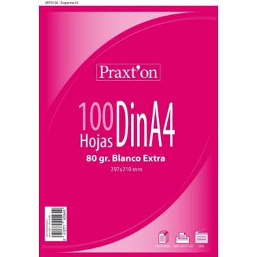 8412855216369 Pack 100 Folios A4 80g – Praxton 1