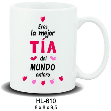 8431234161663 Taza frases Eres la mejor tía del mu 1