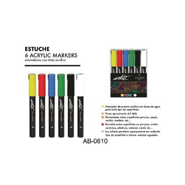 843123418000 8 Rotuladores Acrílicos 6 Colores Art 1