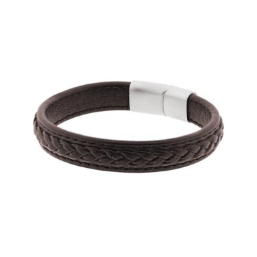 8435458178520 (2) Pulsera de Cuero Trenzada Marrón 2