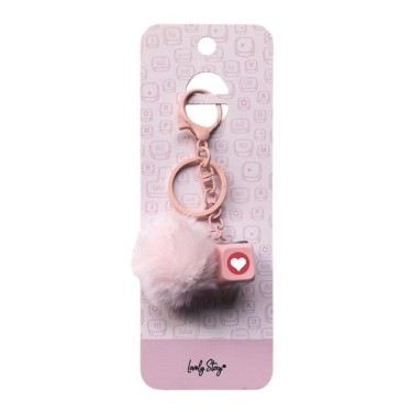 8435458182237 (1) Llavero pompón rosa tecla corazó 1
