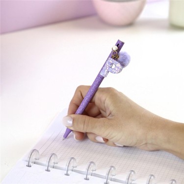 8435458184224 Bolígrafo lila letra P con pompón –  1