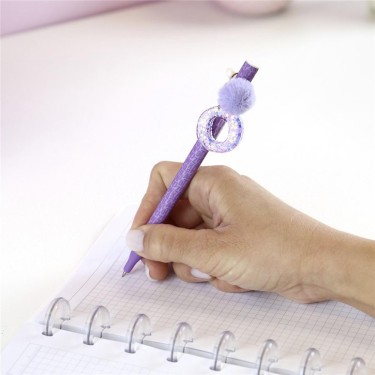 8435458184231 Bolígrafo lila letra O con pompón –  1