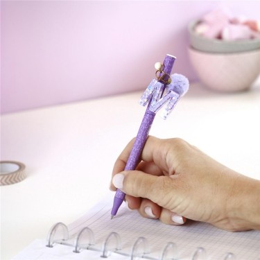 8435458184255 Bolígrafo lila letra M con pompón –  1