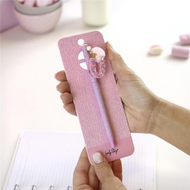8435458184378  Bolígrafo rosa letra U con pompón – 1
