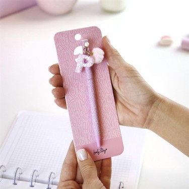 8435458184415 Bolígrafo rosa letra P con pompón –  1