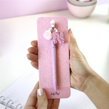 8435458184439 Bolígrafo rosa letra N con pompón -L 1