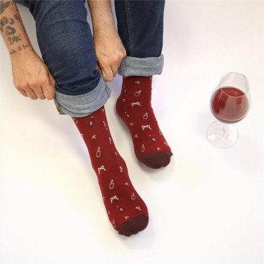 8435458186907 Calcetines Vino copa y botella talla 1