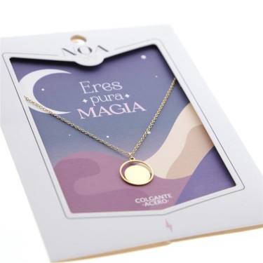 8435458191338 Colgante acero dorado círculo Eres p 1
