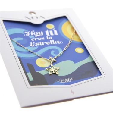 8435458191437 Colgante largo acero dorado Hoy tú e 1