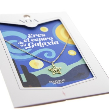 8435458191482 Colgante acero dorado estrella Eres  1