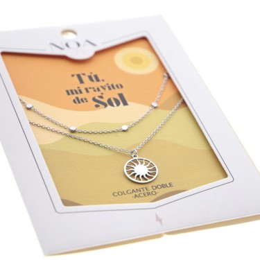 8435458191505 Colgante doble acero plateado Tú mi  1
