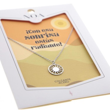 8435458191536 Colgante acero plateado Con esa sonr 1
