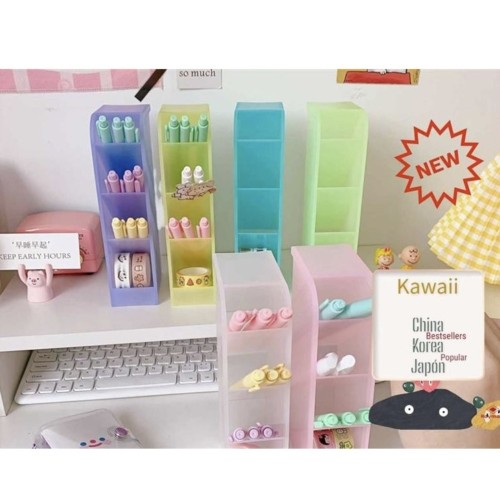 Organizador vertical grande 4 pisos colores transparentes Ro