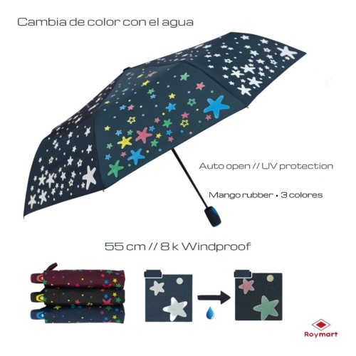 Paraguas adulto  plegable cambio de color adulto Roy 8431234