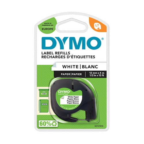 Cinta letratag plastico negroblanco 91201 Dymo 5411313912211